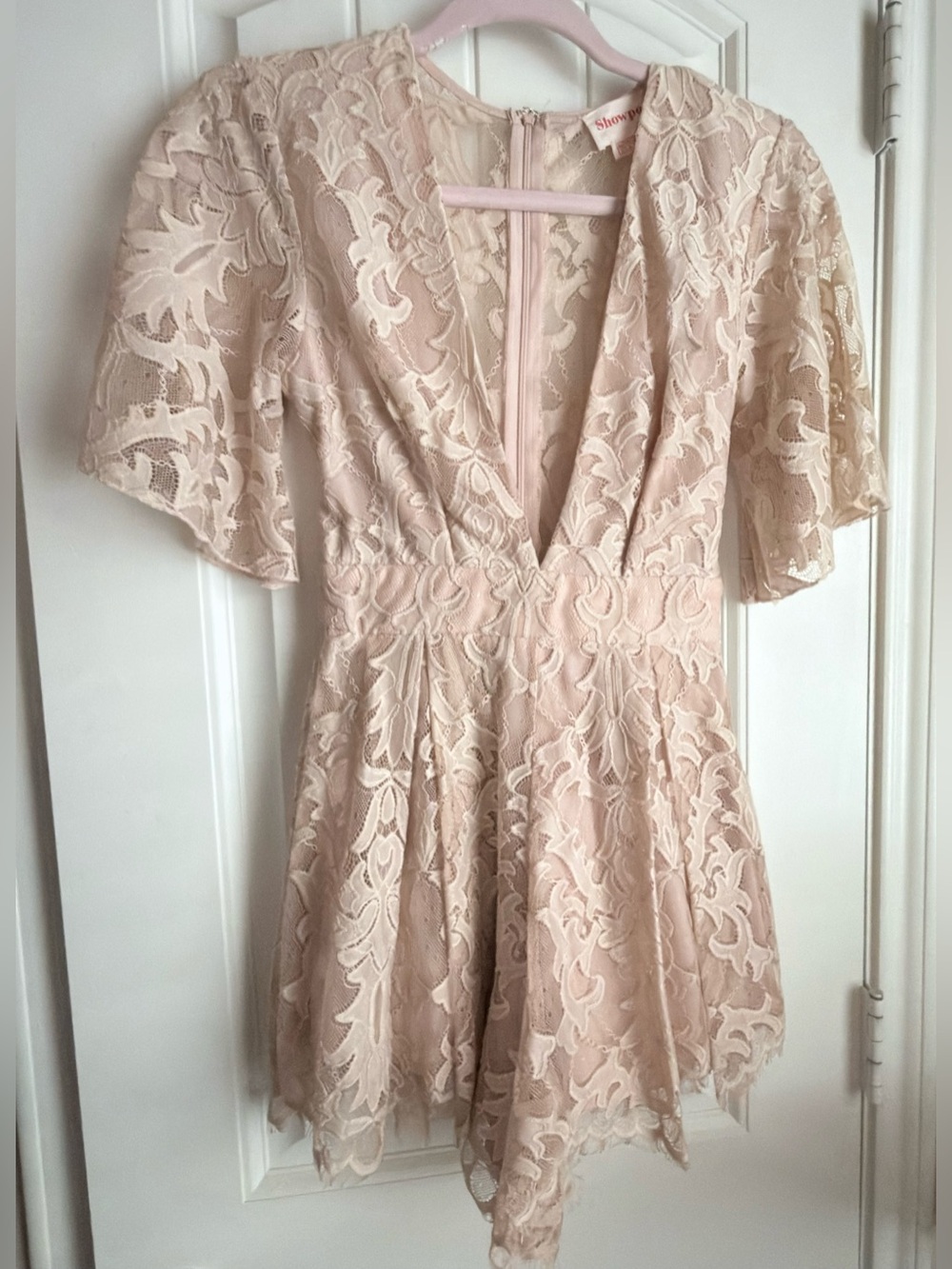 Showpo Blush Lined Lace Romper